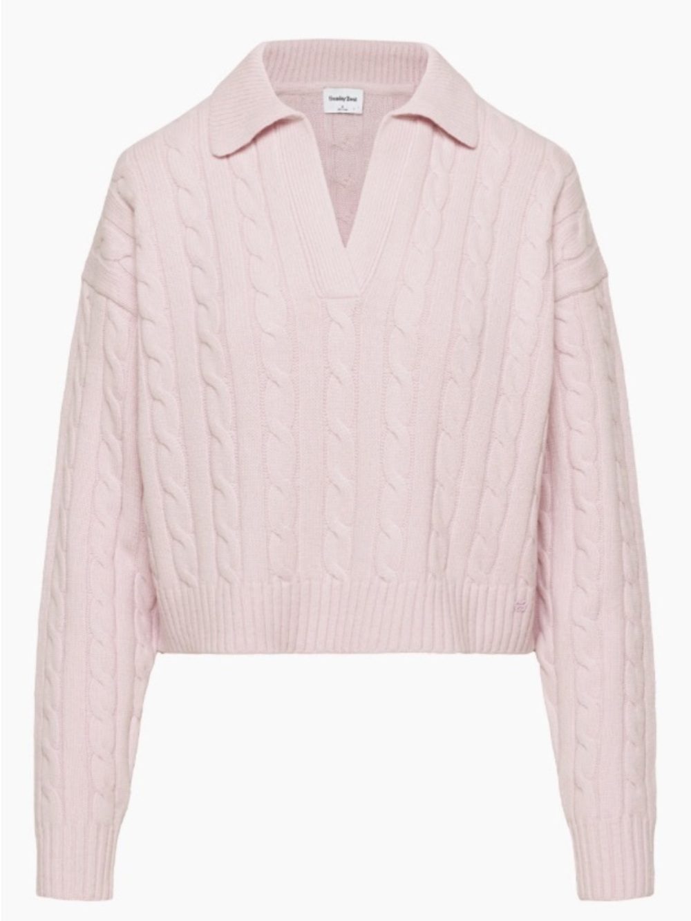Cable-Knit Pink Sweater